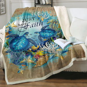 Just Have Faith - Submarine Creatures SWMT9800 Fleece Blanket