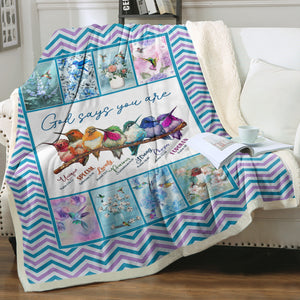 God Says You Are - Colorful Sunbirds Theme SWMT9816 Fleece Blanket