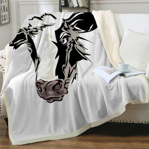 Cow Face Sherpa Fleece Blanket