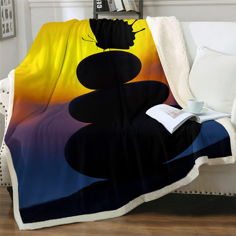 Image of Butterfly Zen Sherpa Fleece Blanket