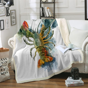 Lobster Themed Sherpa Fleece Blanket - Beddingify