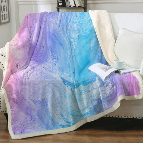 Image of Tie Dye Pastel Themed Sherpa Fleece Blanket