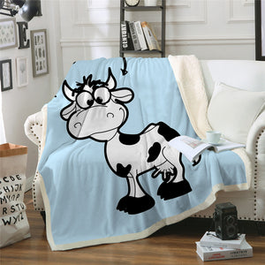 Kid Cow Sherpa Fleece Blanket - Beddingify