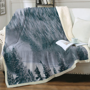 Dew Jungle Scene Sherpa Fleece Blanket