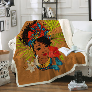 Beautiful Black Girl Sherpa Fleece Blanket - Beddingify