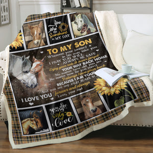 To My Son You Are My Love Horse Theme SWMT9801 Fleece Blanket