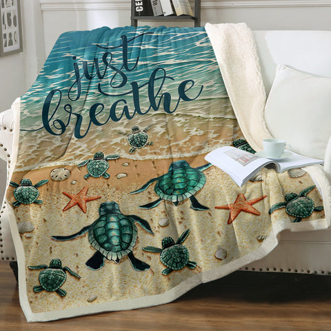 Image of Just Breathe Sea Shore Theme SWMT9803 Fleece Blanket