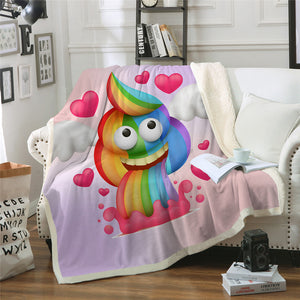 Funny Rainbow Sherpa Fleece Blanket - Beddingify