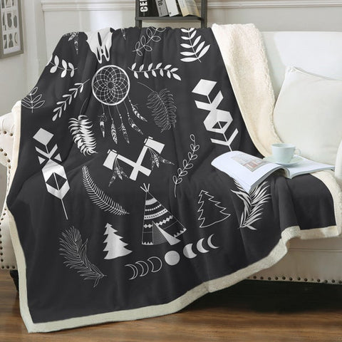 Image of Boho Tent Dreamcatcher SWMT3335 Soft Sherpa Blanket