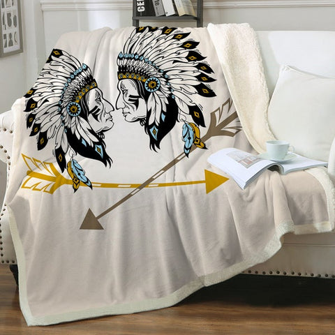 Image of Opposite Indian Feathers SWMT3367 Soft Sherpa Blanket