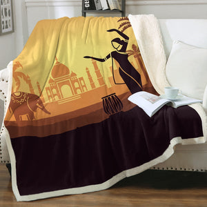 Taj Mahal Woman Dancing SWMT3306 Soft Sherpa Blanket