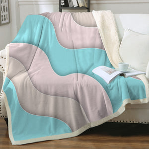 Beige Pink Waves SWMT3355 Soft Sherpa Blanket