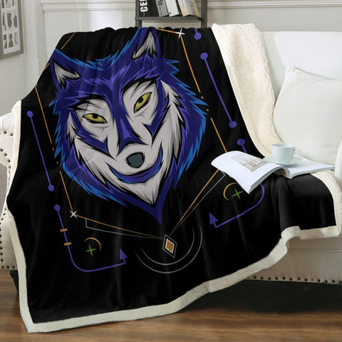 Image of Dark Blue Wolf SWMT3478 Soft Sherpa Blanket