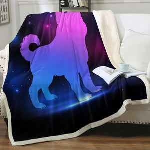 Starlight Silhouette Dog SWMT3308 Soft Sherpa Blanket