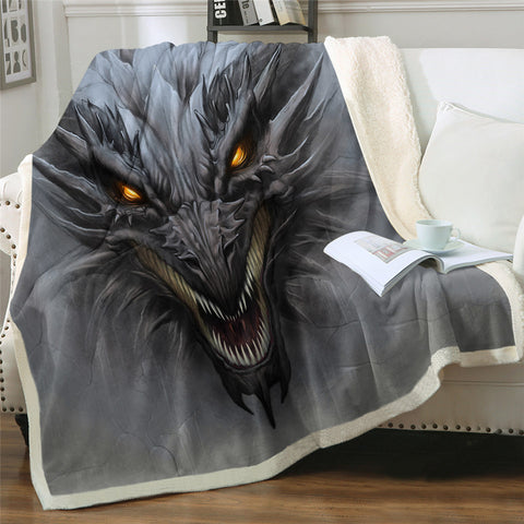 Image of Frozen Dragon Mugshot Sherpa Fleece Blanket