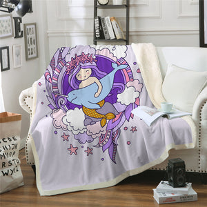 Mermaid Princess Sherpa Fleece Blanket - Beddingify
