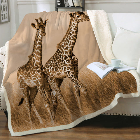 Image of Twin Giraffes SWMT2865 Sherpa Fleece Blanket