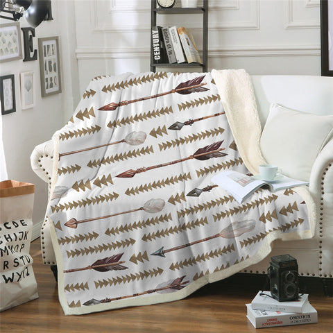 Image of Ethnic Arrow Themed Sherpa Fleece Blanket - Beddingify