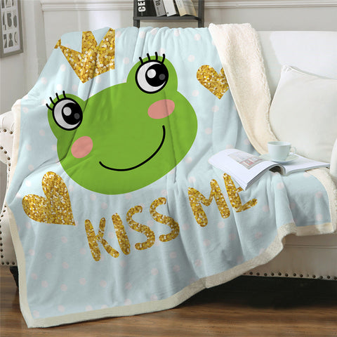 Image of Kiss Me Frog Sky Fleece Blanket