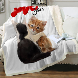 Love Of Cats Sherpa Fleece Blanket