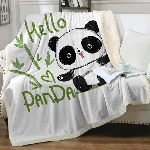 Image of Baby Panda Themed SWMT2383 Sherpa Fleece Blanket