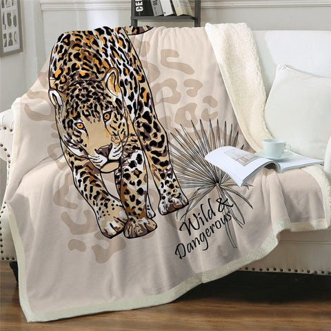 Image of Wild Cheetah Themed Sherpa Fleece Blanket