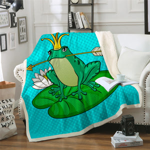 Frog Prince Sherpa Fleece Blanket - Beddingify