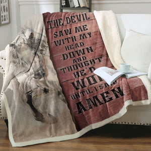 The Devil Saw Me With My Head Down - Running Horse Theme SWMT9818 Fleece Blanket