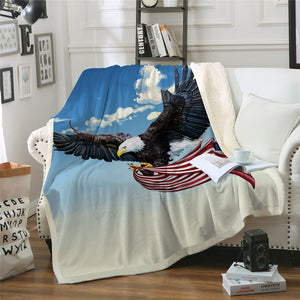 American Eagle Sherpa Fleece Blanket - Beddingify