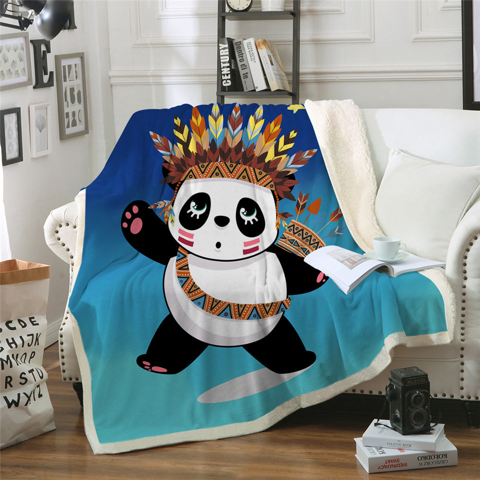 Baby Cute Panda Sherpa Fleece Blanket - Beddingify