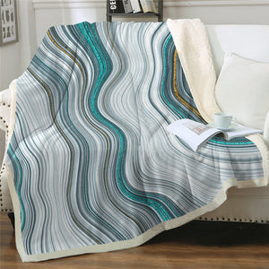 Stripe Marble Sherpa Fleece Blanket