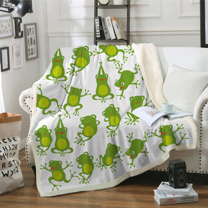 Frog Themed Sherpa Fleece Blanket - Beddingify