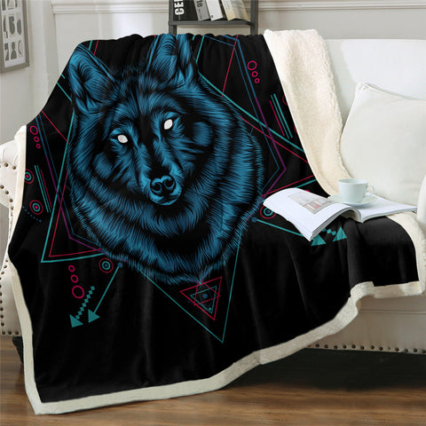 Image of Feral Wolf Sherpa Fleece Blanket