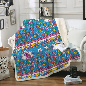 Flowers Frog Sherpa Fleece Blanket - Beddingify