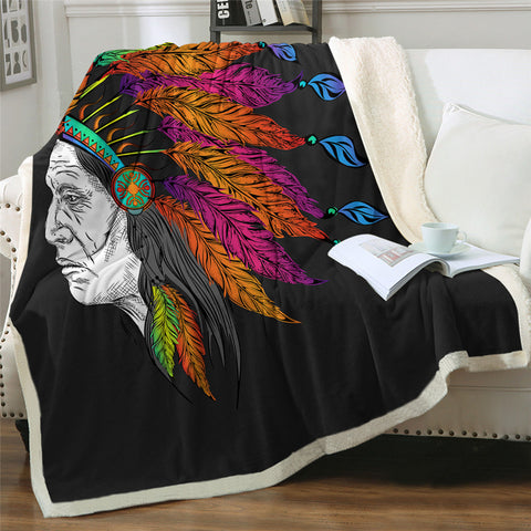 Image of Indian Sheikh Sherpa Fleece Blanket