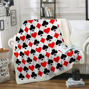 Card Themed Sherpa Fleece Blanket - Beddingify