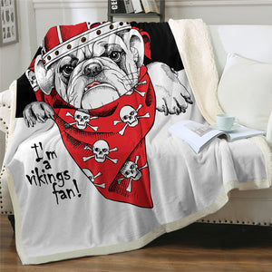 Viking Bulldog Sherpa Fleece Blanket