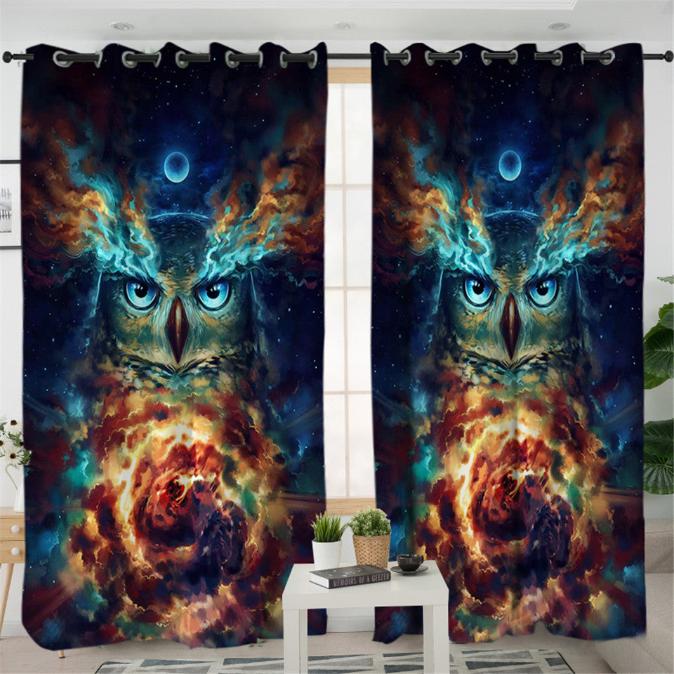 Holly Owl 2 Panel Curtains