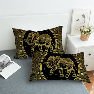 Elephant Totem Mandala Motif Pillowcase
