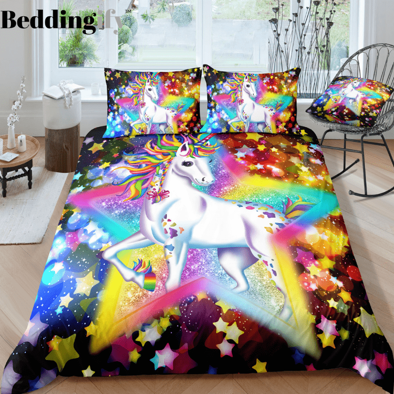 Sparkling Star Unicorn Bedding Set - Beddingify