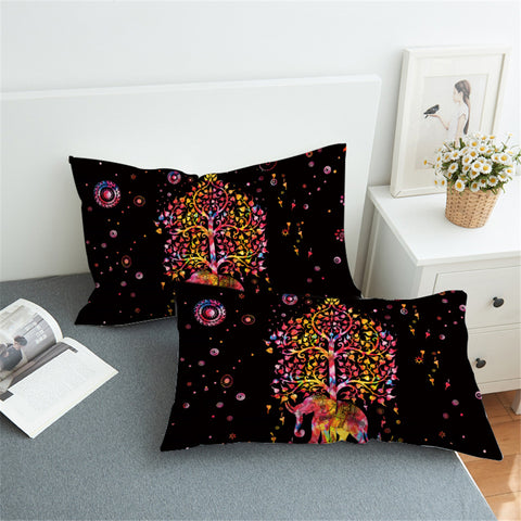 Image of Gaudy Tree Of Life Black Pillowcase