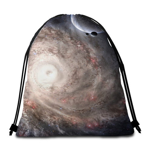 Image of Spiral Galaxy Round Beach Towel Set - Beddingify