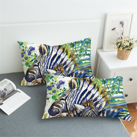 Image of Tropical Zebra Pillowcase