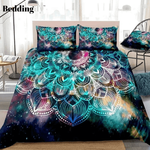 Image of Floral Galaxy Mandala Bedding Set - Beddingify