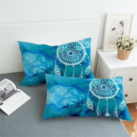 Image of Dream Catcher Aqua Pillowcase