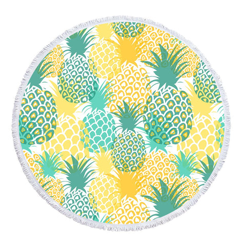 Image of Happy Ananas Round Towel Set - Beddingify