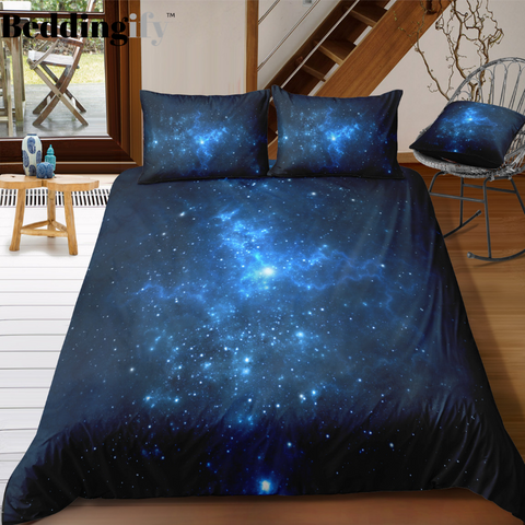 Image of Blue Galaxy Bedding Set - Beddingify