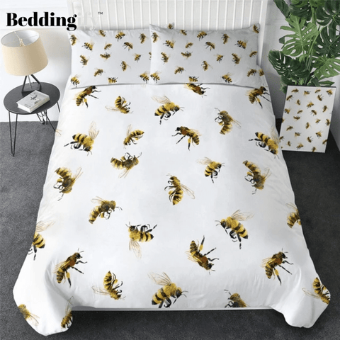 Image of Honey Bee Golden Luxury Comforter Set - Beddingify