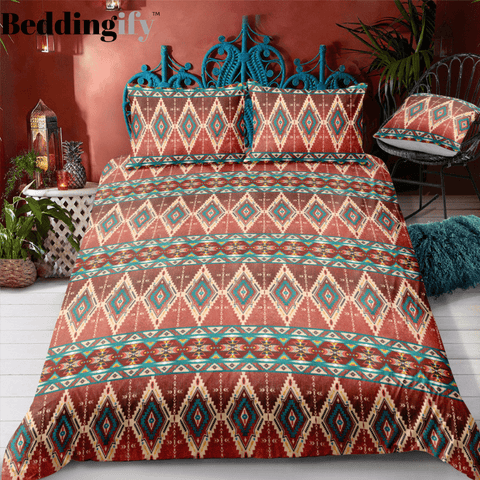 Indian inspired - Cherokee Aztec Bedding Set - Beddingify