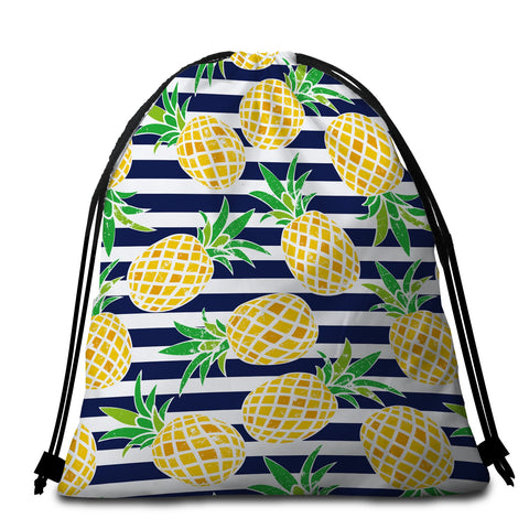 Image of Eclectic Pineapple Round Towel Set - Beddingify